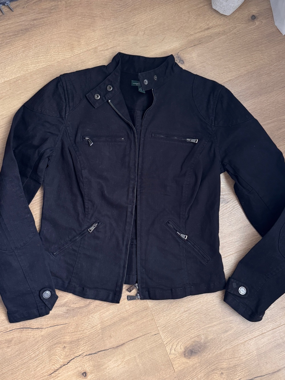 Ralph Lauren Black denim Women's Moto Jacket
